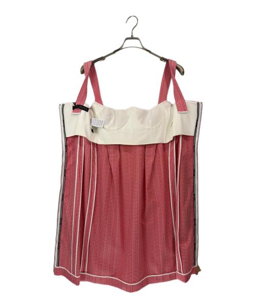 VERSACE（ヴェルサーチェ）VERSACE (ヴェルサーチェ) ウーブンドレス レッド サイズ:40の古着・服飾アイテム