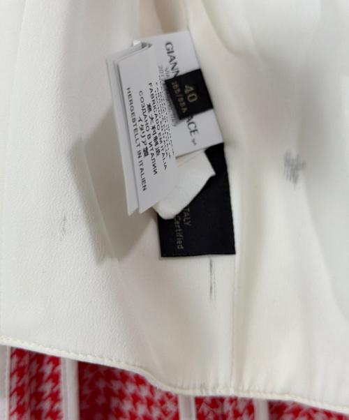 VERSACE（ヴェルサーチェ）VERSACE (ヴェルサーチェ) ウーブンドレス レッド サイズ:40の古着・服飾アイテム