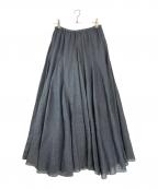 CP Shadesシーピーシェイズ）の古着「charcoal linen flared long Skirt」｜ブラック