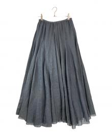 CP Shades（シーピーシェイズ）の古着「charcoal linen flared long Skirt」｜ブラック