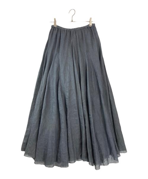 CP Shades（シーピーシェイズ）CP Shades (シーピーシェイズ) charcoal linen flared long Skirt ブラック サイズ:Sの古着・服飾アイテム