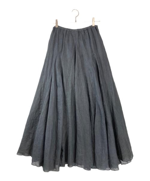 CP Shades（シーピーシェイズ）CP Shades (シーピーシェイズ) charcoal linen flared long Skirt ブラック サイズ:Sの古着・服飾アイテム