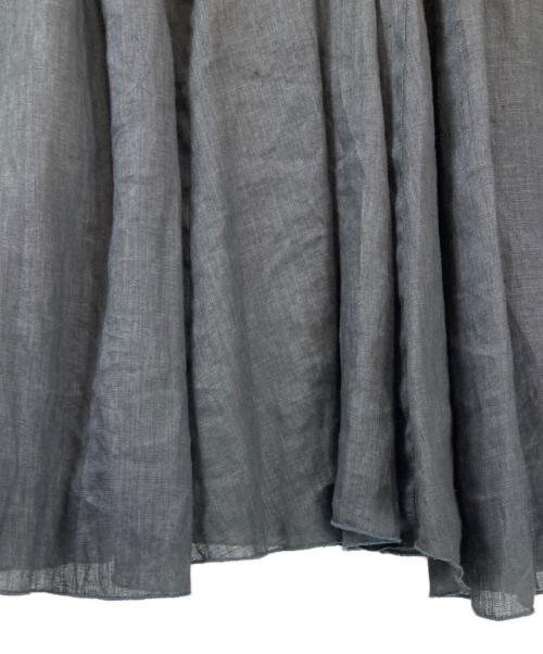 CP Shades（シーピーシェイズ）CP Shades (シーピーシェイズ) charcoal linen flared long Skirt ブラック サイズ:Sの古着・服飾アイテム