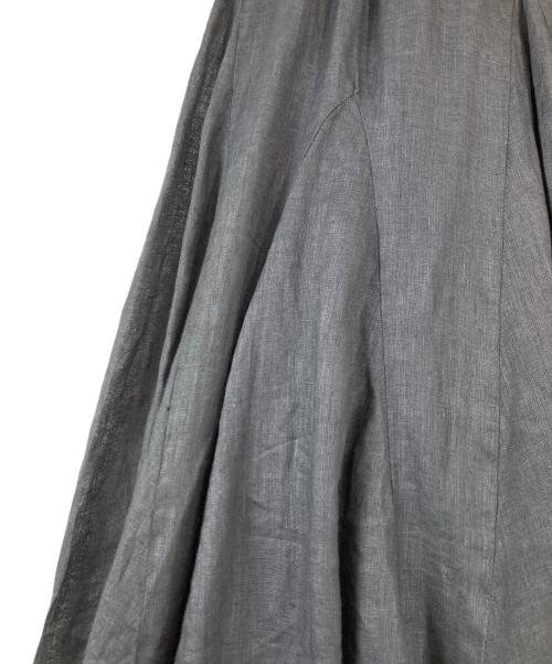 CP Shades（シーピーシェイズ）CP Shades (シーピーシェイズ) charcoal linen flared long Skirt ブラック サイズ:Sの古着・服飾アイテム