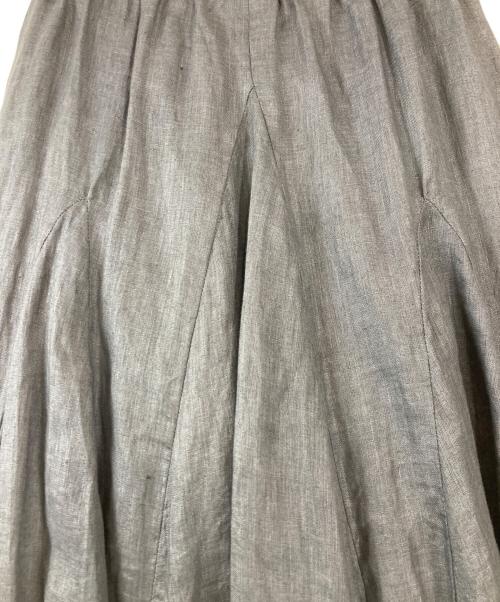 CP Shades（シーピーシェイズ）CP Shades (シーピーシェイズ) charcoal linen flared long Skirt ブラック サイズ:Sの古着・服飾アイテム