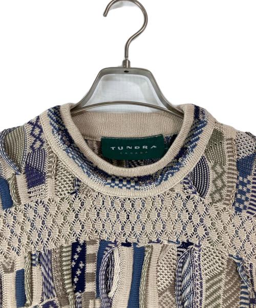 TUNDRA（ツンドラ）TUNDRA (ツンドラ) 3Dニット ベージュ サイズ:Ｌ　の古着・服飾アイテム