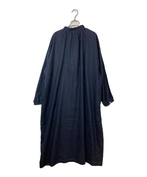 08MAB（ゼロハチマブ）08MAB (ゼロハチマブ) ヘンリーネックリネンワンピース ネイビー サイズ:Fの古着・服飾アイテム