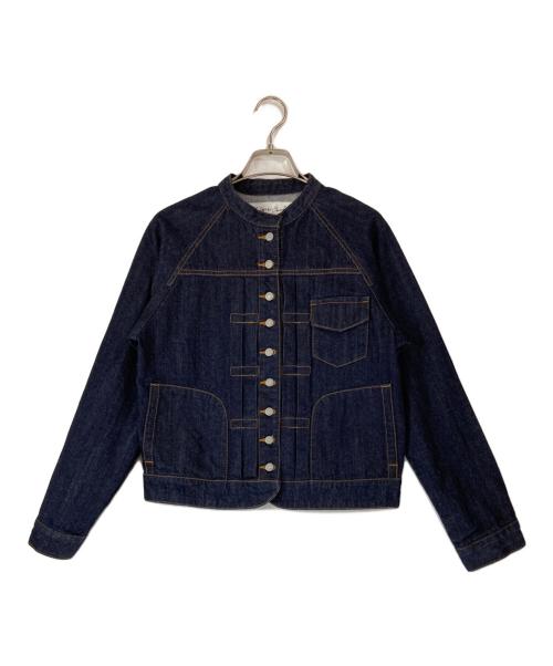 sisisi comfort（スースース―コンフォート）SISISI COMFORT (スースース―コンフォート) スタンドカラーデニムジャケット インディゴ サイズ:38の古着・服飾アイテム