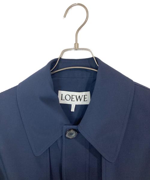 LOEWE（ロエベ）LOEWE (ロエベ) ベルト付ステンカラーコート ネイビー サイズ:46の古着・服飾アイテム