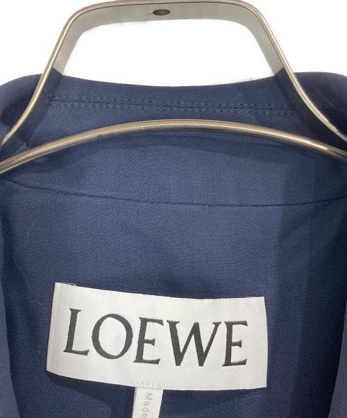 LOEWE（ロエベ）LOEWE (ロエベ) ベルト付ステンカラーコート ネイビー サイズ:46の古着・服飾アイテム