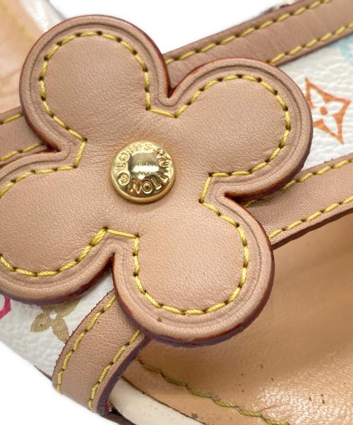 LOUIS VUITTON（ルイ ヴィトン）LOUIS VUITTON (ルイ ヴィトン) フラワーモチーフミュール ホワイト サイズ:37 1/2の古着・服飾アイテム