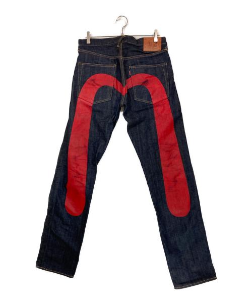 EVISU（エヴィス）EVISU (エヴィス) No.2ペイントデニムパンツ インディゴ サイズ:W32×L34の古着・服飾アイテム
