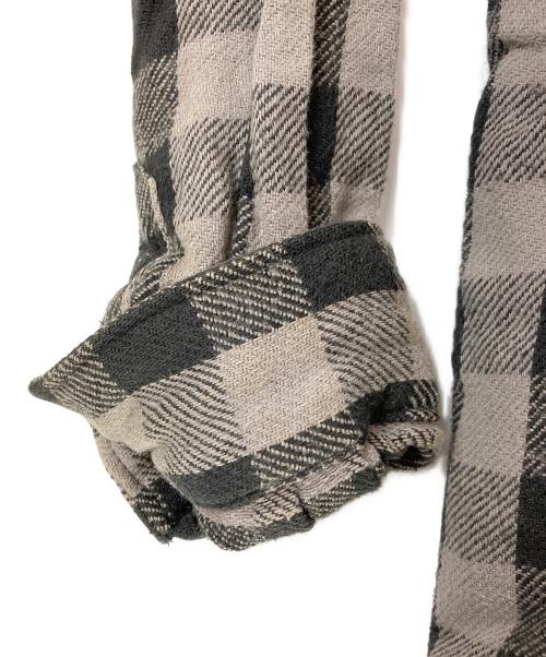GOODENOUGH（グッドイナフ）GOODENOUGH (グッドイナフ) ノーカラーチェックネルシャツ ブラック×グレー サイズ:Ｌの古着・服飾アイテム