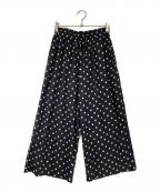 SOILソイル）の古着「80s COTTON VOILE DOT PRINT WIDE EAS」｜ブラック