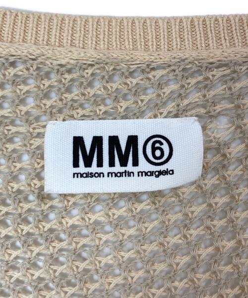 MM6 Maison Margiela（エムエムシックスメゾンマルジェラ）MM6 Maison Margiela (エムエムシックスメゾンマルジェラ) アシンメトリーVネック半袖ニット ベージュ サイズ:Sの古着・服飾アイテム