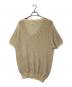 MM6 Maison Margiela (エムエムシックスメゾンマルジェラ) アシンメトリーVネック半袖ニット ベージュ サイズ:S：15000円