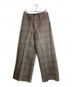 AURALEEオーラリー）の古着「DOUBLE FACE CHECK WIDE SLACKS」｜グレー