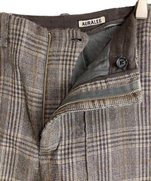 AURALEE（オーラリー）AURALEE (オーラリー) DOUBLE FACE CHECK WIDE SLACKS グレーの古着・服飾アイテム