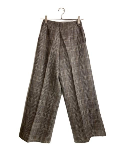 AURALEE（オーラリー）AURALEE (オーラリー) DOUBLE FACE CHECK WIDE SLACKS グレーの古着・服飾アイテム