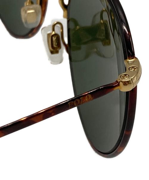 POLO RALPH LAUREN（ポロ・ラルフローレン）POLO RALPH LAUREN (ポロ・ラルフローレン) サングラス ブラウン×ゴールド サイズ:SIZE 51□20-145の古着・服飾アイテム