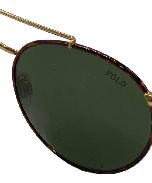 POLO RALPH LAUREN（ポロ・ラルフローレン）POLO RALPH LAUREN (ポロ・ラルフローレン) サングラス ブラウン×ゴールド サイズ:SIZE 51□20-145の古着・服飾アイテム