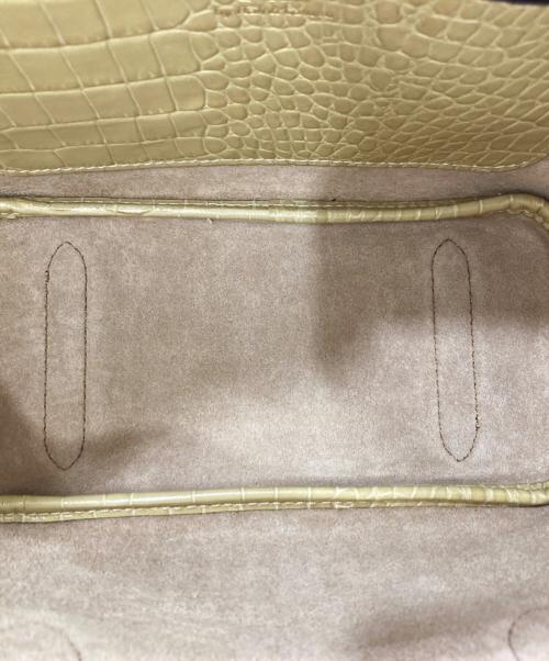 POLO RALPH LAUREN（ポロ・ラルフローレン）POLO RALPH LAUREN (ポロ・ラルフローレン) クロコダイル型押しターンロックバッグ ベージュの古着・服飾アイテム