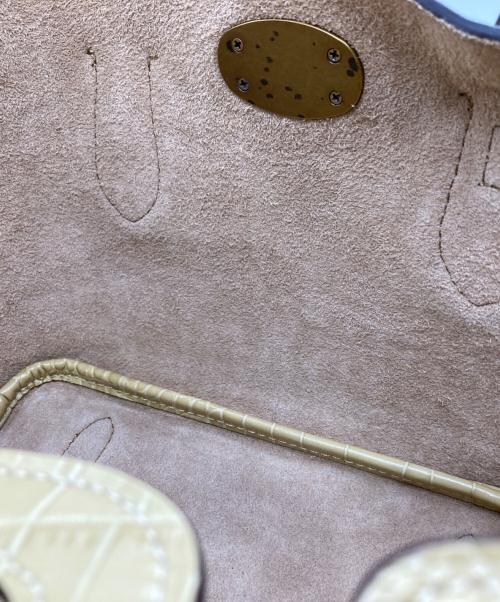 POLO RALPH LAUREN（ポロ・ラルフローレン）POLO RALPH LAUREN (ポロ・ラルフローレン) クロコダイル型押しターンロックバッグ ベージュの古着・服飾アイテム