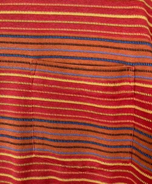 stussy（ステューシー）stussy (ステューシー) 80'sマルチボーダーTシャツ レッド サイズ:Lの古着・服飾アイテム