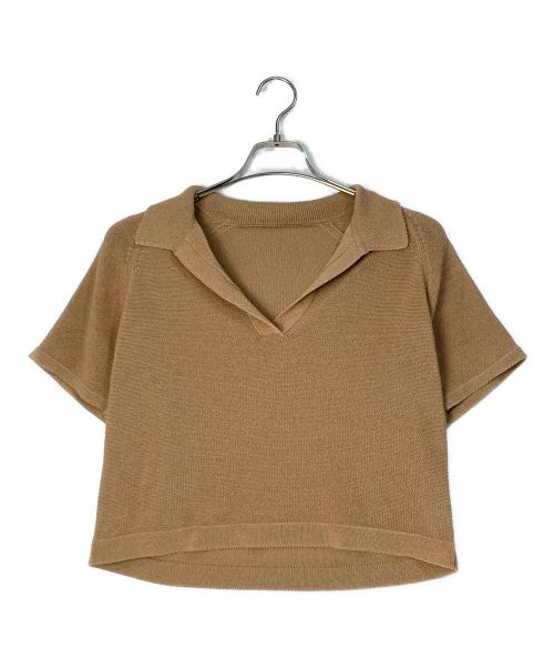 lounge WRAY（ラウンジレイ）lounge WRAY (ラウンジレイ) エシカルニットポロ ベージュ サイズ:FREEの古着・服飾アイテム