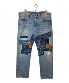 LEVI'S PReMIUM（リーバイス プレミアム）の古着「パッチワーク デニムパンツ」｜ブルー