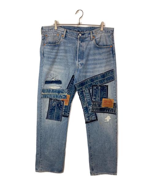 LEVI'S PReMIUM（リーバイス プレミアム）LEVI'S PReMIUM (リーバイス プレミアム) パッチワーク デニムパンツ ブルー サイズ:W38×L32の古着・服飾アイテム