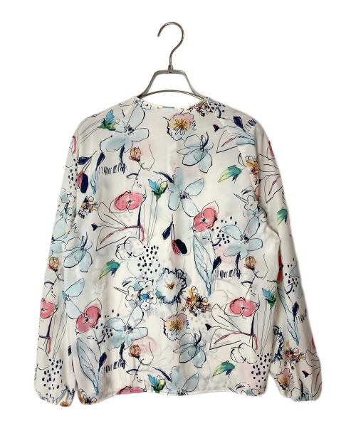 TOMORROW LAND collection（トゥモローランドコレクション）TOMORROW LAND collection (トゥモローランドコレクション) ブルームフラワープリント パイピングリボンブラウス ホワイト サイズ:36の古着・服飾アイテム