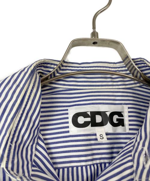 CDG（シーディージー）CDG (シーディージー) ストライプシャツ ブルー サイズ:Sの古着・服飾アイテム