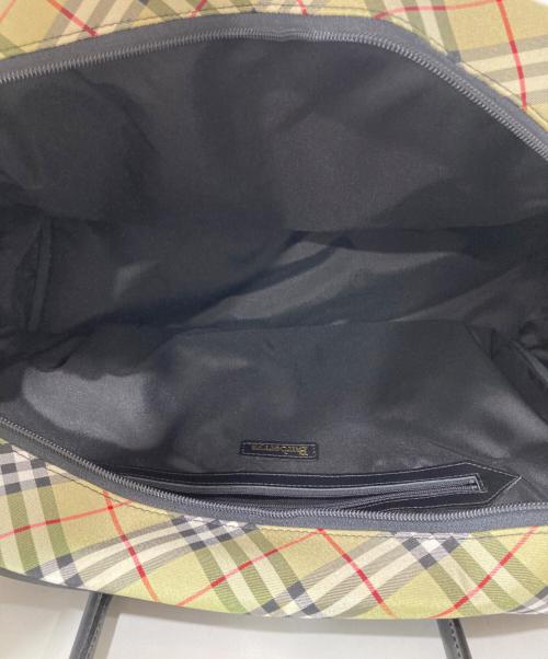 Burberry's（バーバリーズ）Burberry's (バーバリーズ) ノバチェックボストンバッグ ブラック×ベージュの古着・服飾アイテム