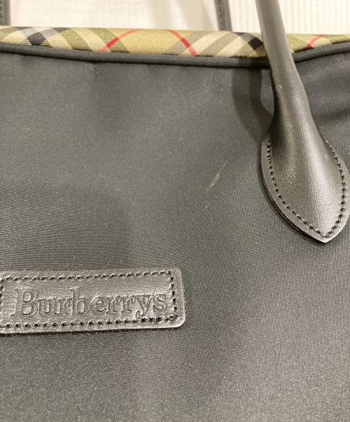 Burberry's（バーバリーズ）Burberry's (バーバリーズ) ノバチェックボストンバッグ ブラック×ベージュの古着・服飾アイテム