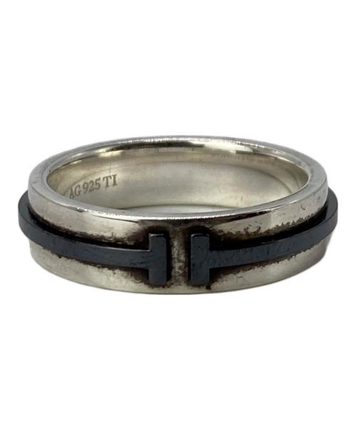 TIFFANY & Co.（ティファニー）TIFFANY & Co. (ティファニー) T TWOリング シルバー×ブラック サイズ:18号の古着・服飾アイテム