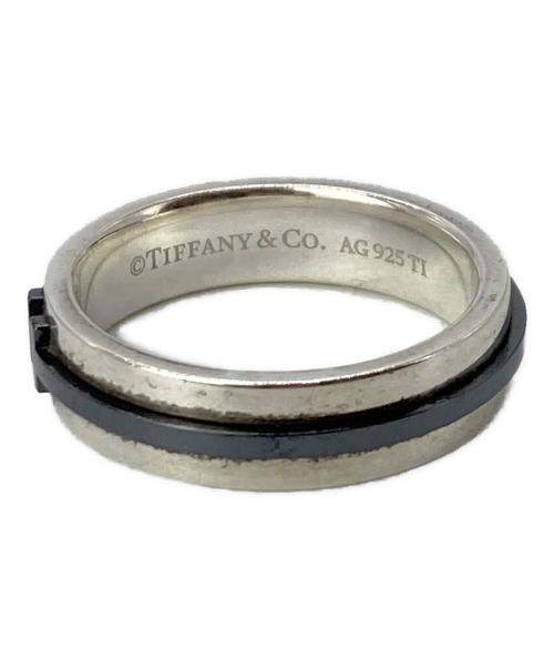 TIFFANY & Co.（ティファニー）TIFFANY & Co. (ティファニー) T TWOリング シルバー×ブラック サイズ:18号の古着・服飾アイテム