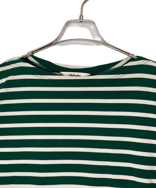 Oblada（オブラダ）OBLADA (オブラダ) GUERNSEY BORDER オーバーサイズバスクシャツ グリーン サイズ:Fの古着・服飾アイテム