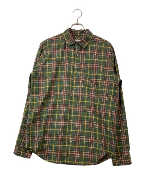 C.P COMPANY（シーピーカンパニー）C.P COMPANY (シーピーカンパニー) チェックシャツ ブラウン×グリーン サイズ:Lの古着・服飾アイテム