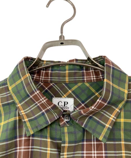 C.P COMPANY（シーピーカンパニー）C.P COMPANY (シーピーカンパニー) チェックシャツ ブラウン×グリーン サイズ:Lの古着・服飾アイテム
