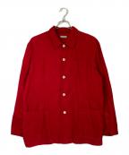 COMME des GARCONS HOMMEコムデギャルソン オム）の古着「シャモアクロスカバーオールジャケット」｜レッド