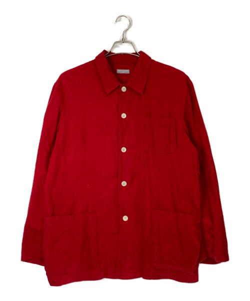 COMME des GARCONS HOMME（コムデギャルソン オム）COMME des GARCONS HOMME (コムデギャルソン オム) シャモアクロスカバーオールジャケット レッド サイズ:FREEの古着・服飾アイテム