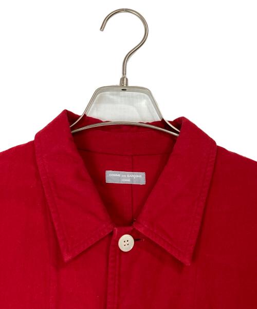 COMME des GARCONS HOMME（コムデギャルソン オム）COMME des GARCONS HOMME (コムデギャルソン オム) シャモアクロスカバーオールジャケット レッド サイズ:FREEの古着・服飾アイテム