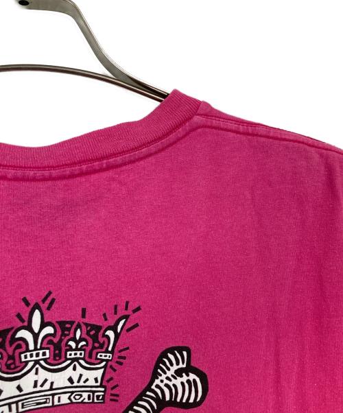 stussy（ステューシー）stussy (ステューシー) スカルプリントTシャツ ピンク サイズ:Lの古着・服飾アイテム