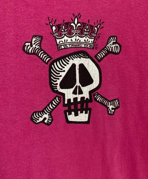 stussy（ステューシー）stussy (ステューシー) スカルプリントTシャツ ピンク サイズ:Lの古着・服飾アイテム