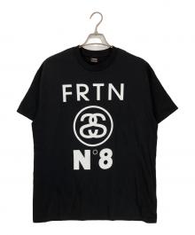 stussy（ステューシー）の古着「FRTNロゴプリントTシャツ」｜ブラック