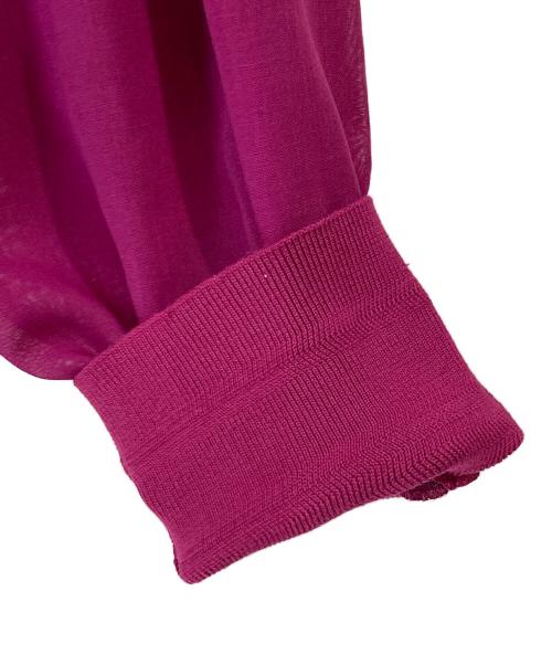 HYKE（ハイク）HYKE (ハイク) シアースリーブニット ショッキングピンク サイズ:２の古着・服飾アイテム