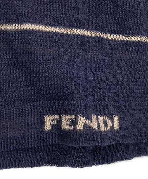 FENDI（フェンディ）FENDI (フェンディ) 半袖ボーダーニット ネイビー サイズ:50の古着・服飾アイテム
