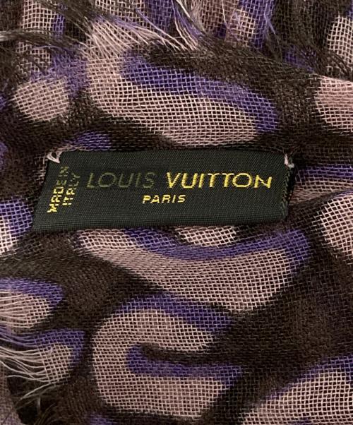 LOUIS VUITTON（ルイ ヴィトン）LOUIS VUITTON (ルイ ヴィトン) エトール レオパード ストール ブラウン×ピンクの古着・服飾アイテム