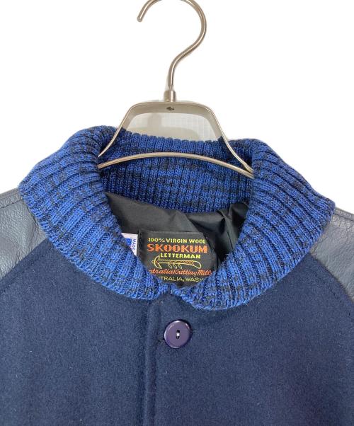 skookum（スクーカム）skookum (スクーカム) メルトン切替スタジャン ネイビー サイズ:36の古着・服飾アイテム